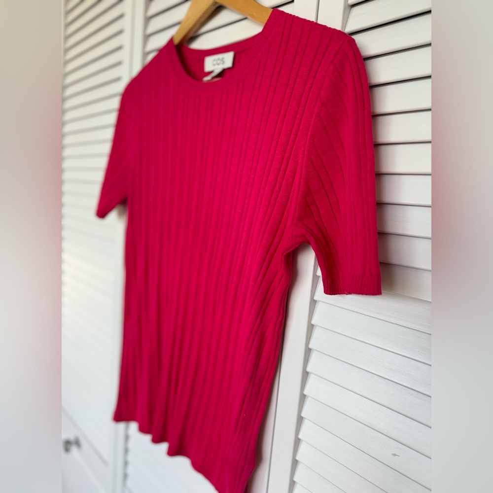 COS Cotton Knit Shirt - Fuchsia, Size M - Unworn